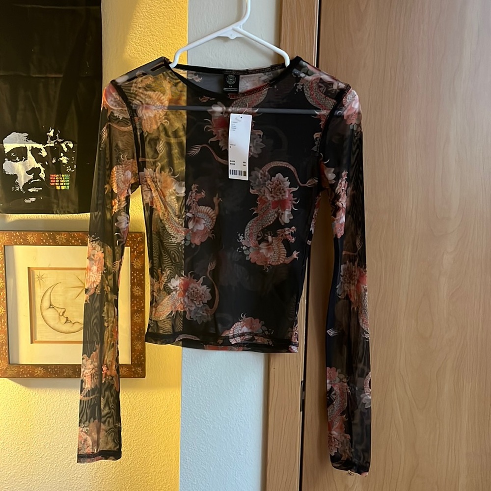 Urban Outfitters Mesh Dragon Long Sleeve